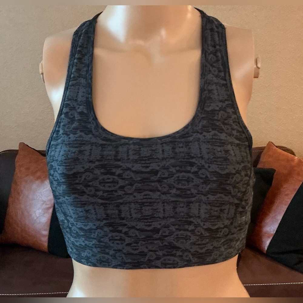 MONDETTA Women's Black/Pink Patterned Sports Bra - Size S